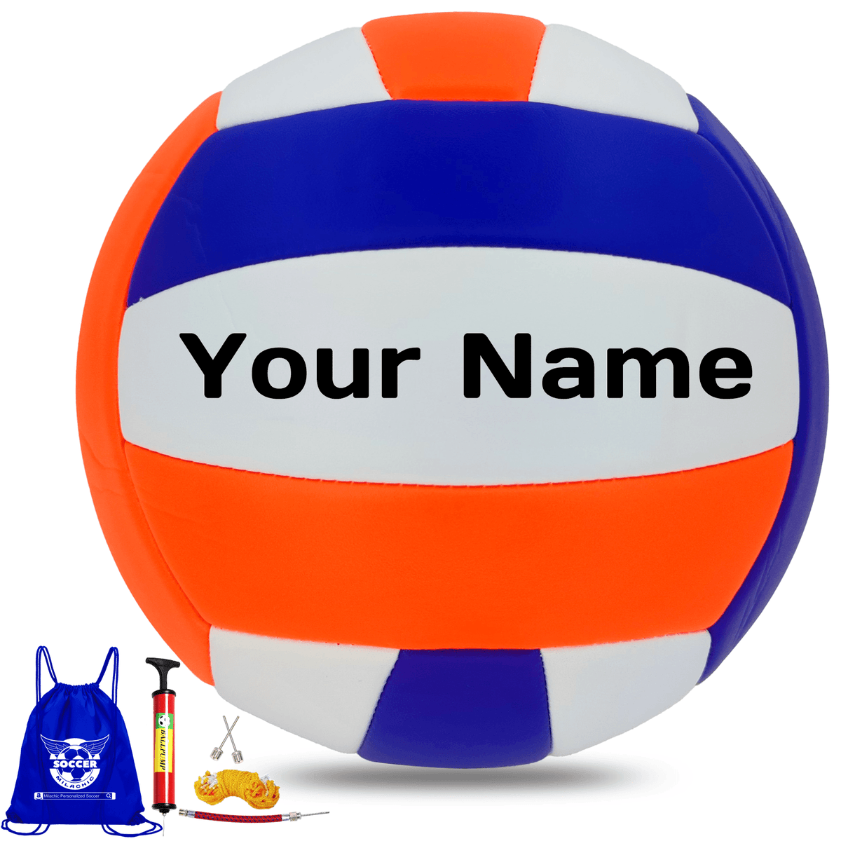 Milachic Customized Multi Color Volleyball with Name and Text in Size 5 for Men, Women