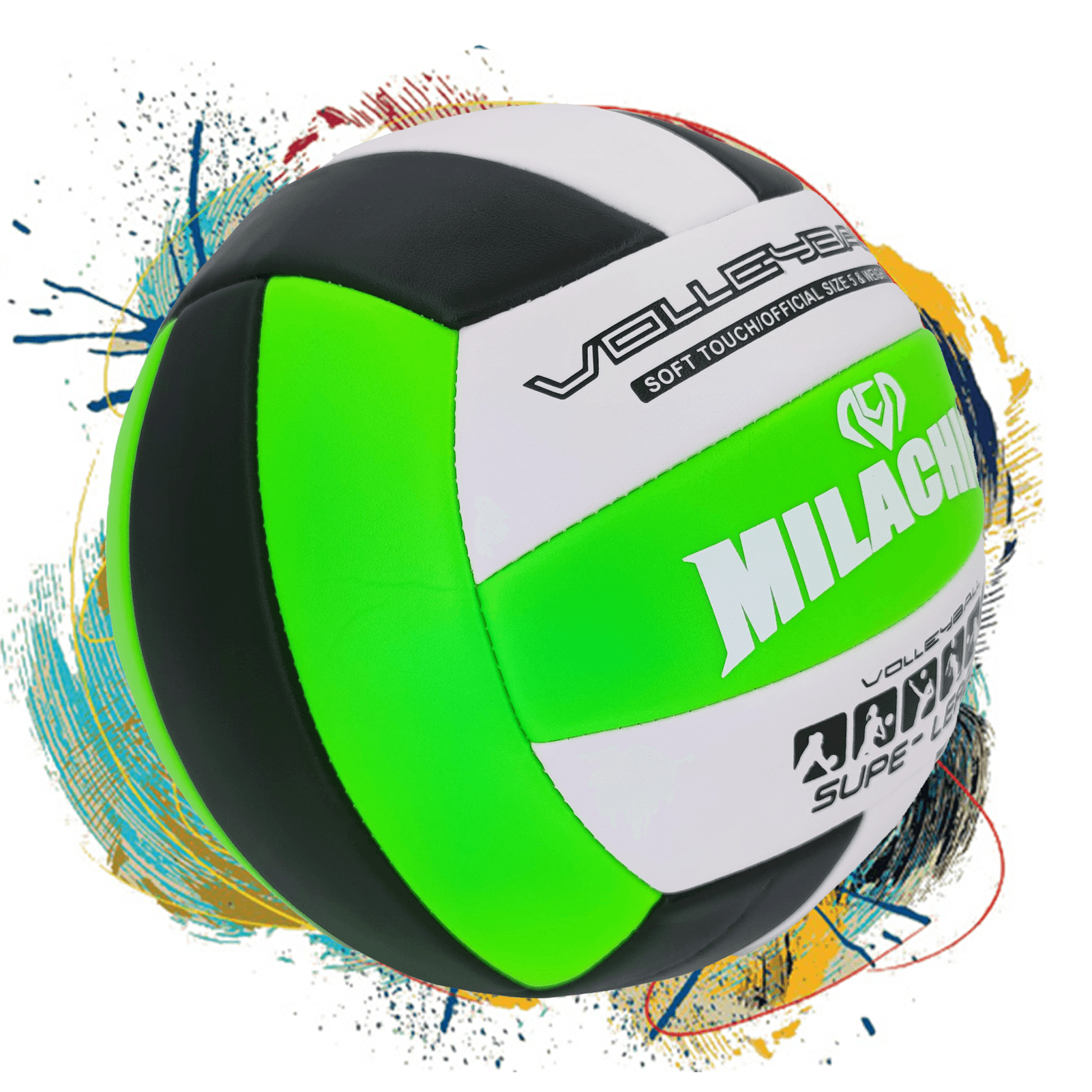 Milachic Customized Contrast Colored Volleyball with Name and Text in Size 5 for Men, Women