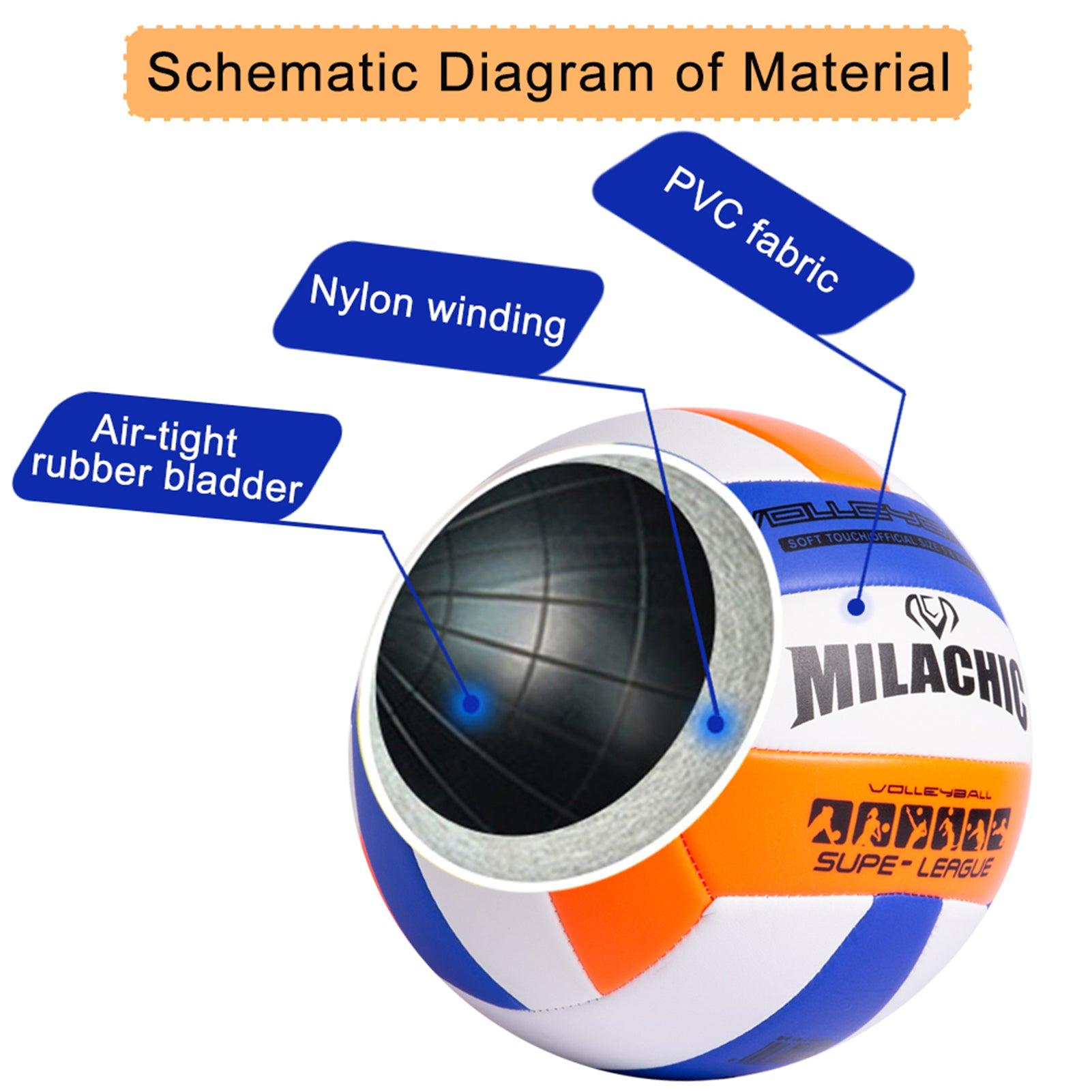 Milachic Customized Multi Color Volleyball with Name and Text in Size 5 for Men, Women