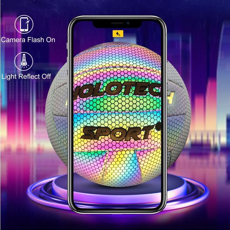 HOLOTECH Holographic Volleyball Size 5 Reflective Glowing in the Dark