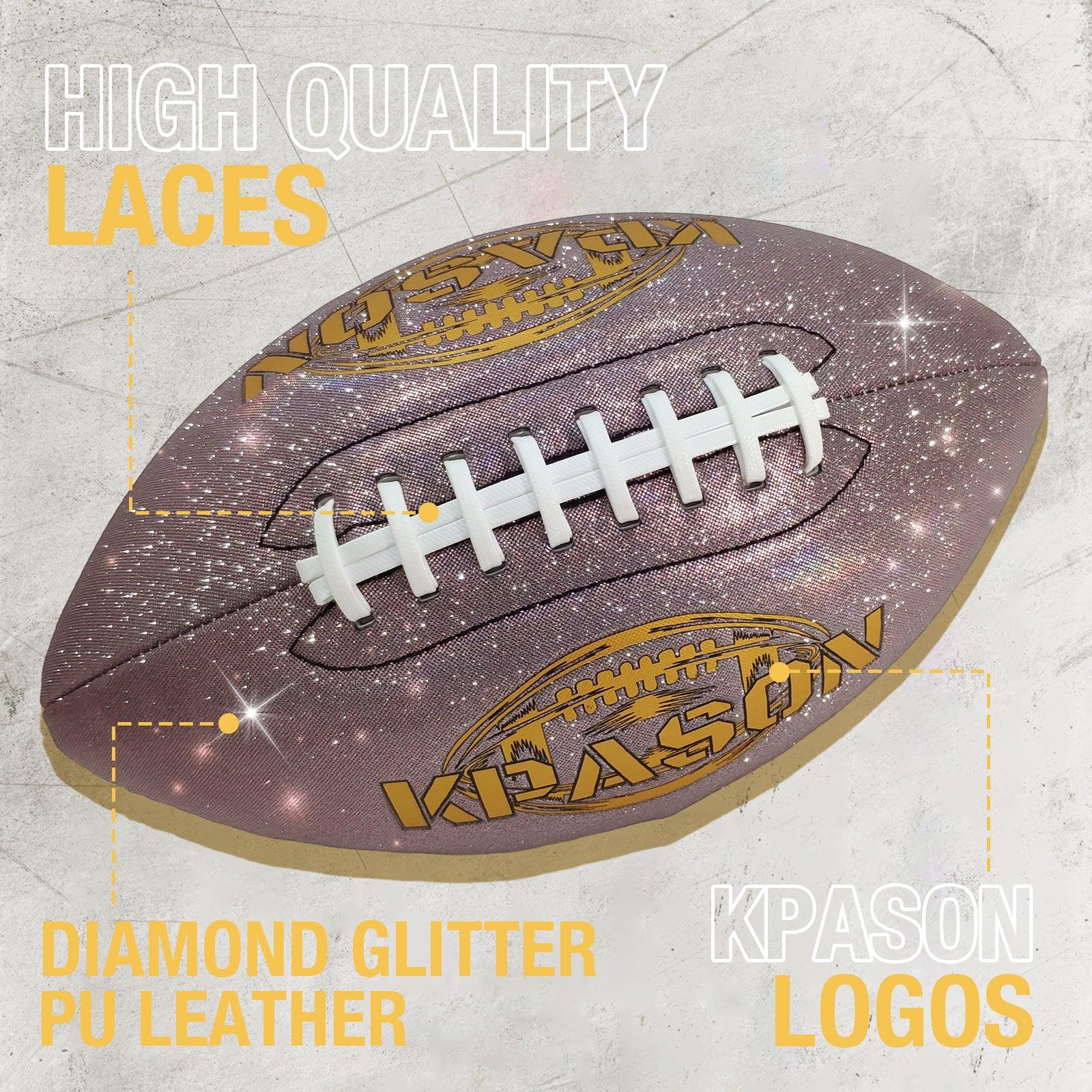 Football, Glitter Glow Football - Holographic Glow Football Sparkles in The Light - Official Size 9 Football with Pump for Adults, Youth