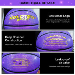 Personalized Basketball, Sparkle Glow to My Son Basketball Gift, Cool Indoor Outdoor Glitter Shiny Leather Basketball Size 7 for Youth, Girls, Men, Women (with Pump)
